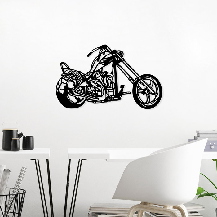 Wallity Motorcycle Accesorio de Pared de Metal Negro